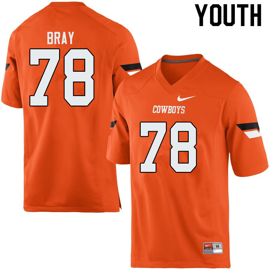 Youth #78 Bryce Bray Oklahoma State Cowboys College Football Jerseys Sale-Orange - Click Image to Close